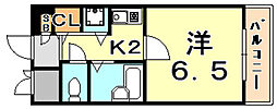PARCIO三宮フラワーロード 1Kの間取図画像
