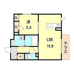 コンフォート須磨 1LDKの間取図画像