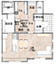 間取り：１F間取図：長手が南に向いたらLDKで、日当たりも使い勝手もばっちり。回遊動線で、洗面からも脱衣室からもFCLへアクセスしやすくなっています。