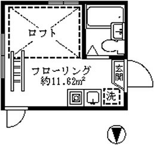 ライフピア哲学堂A棟 203｜東京都中野区上高田５丁目(賃貸アパート1R・2階・11.60㎡)の写真 その2