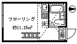 ライフピアフォルテ 2階ワンルームの間取り