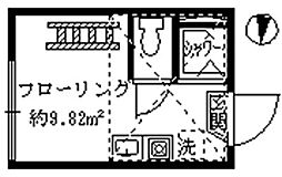 フェリスエレナ ワンルームの間取図画像