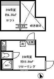 フェリスホルン ワンルームの間取図画像