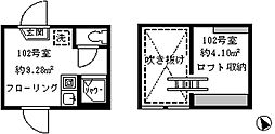 ソフィアジェラート ワンルームの間取図画像