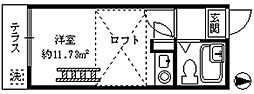 ライフピアウエスト ワンルームの間取図画像