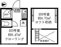 ティ・アーモサンライズ ワンルームの間取図画像