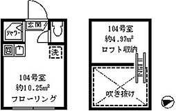 ソフィアポイント ワンルームの間取図画像