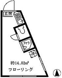 ハウスポートエデン ワンルームの間取図画像