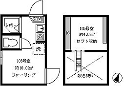 フェリスムーン ワンルームの間取図画像
