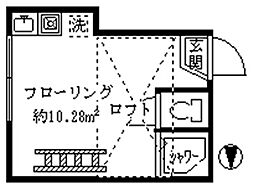 フェリスアテナ ワンルームの間取図画像