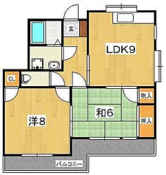 エレガンス西湘 2LDKの間取図画像