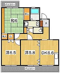 シルクガーデン 3DKの間取図画像