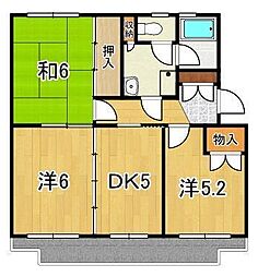 ハイツ中山 3DKの間取図画像