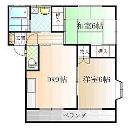 CASA七海1 2DKの間取図画像