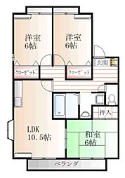 コレクティブコートB 3LDKの間取図画像