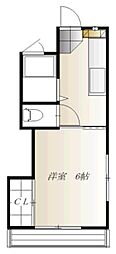 ニューテラス伊勢 1Kの間取図画像