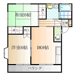CASA七海1 2DKの間取図画像