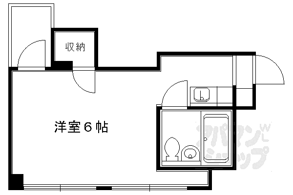 コスモハイツ里ノ内 303｜京都府京都市左京区田中里ノ内町(賃貸マンション1R・3階・16.00㎡)の写真 その2