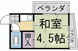 清水ハウス 1Kの間取図画像