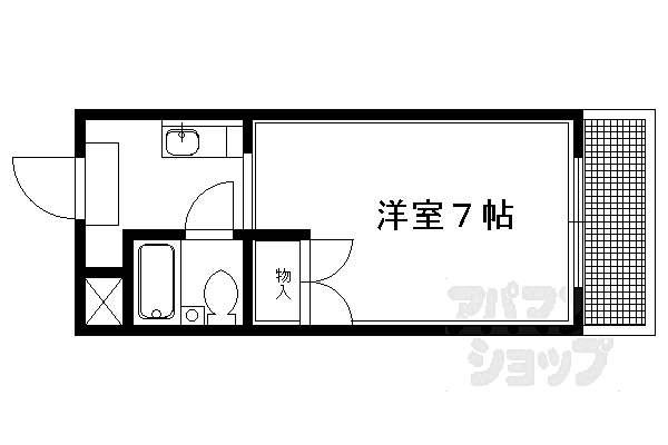 グリーンハイツ 113｜京都府京都市左京区岩倉北桑原町(賃貸マンション1K・1階・18.00㎡)の写真 その2