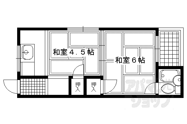 藤川荘 302｜京都府京都市左京区田中上大久保町(賃貸マンション2K・3階・26.00㎡)の写真 その2