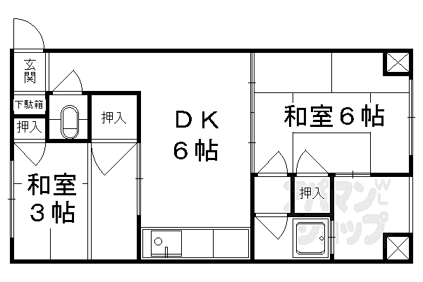 京都府京都市北区平野八丁柳町(賃貸マンション2DK・5階・33.00㎡)の写真 その2