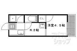 サニーコーポ岡崎 1Kの間取図画像