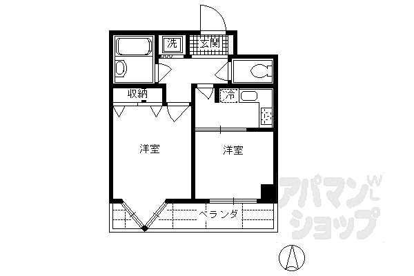 京都府京都市中京区麩屋町三条下ル白壁町(賃貸マンション1K・3階・17.80㎡)の写真 その2