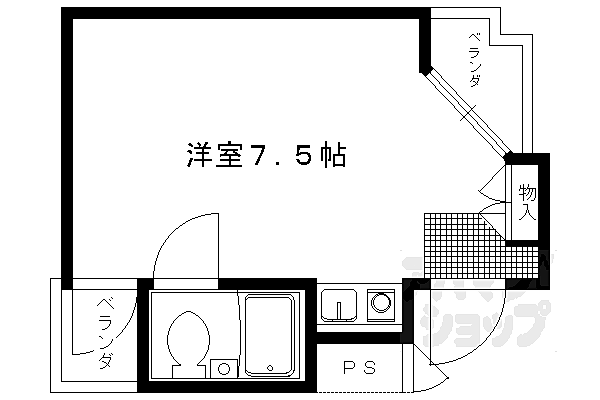 ＤＥＴＯＭ－1京大前 404｜京都府京都市左京区田中大堰町(賃貸マンション1R・4階・17.30㎡)の写真 その2