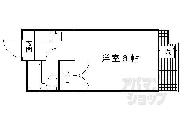 ハイツラクセーヌ 106｜京都府京都市左京区田中北春菜町(賃貸マンション1K・1階・17.36㎡)の写真 その2