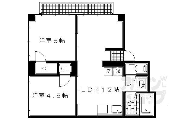 グレーシー高野 402｜京都府京都市左京区田中西浦町(賃貸マンション2LDK・4階・49.00㎡)の写真 その2