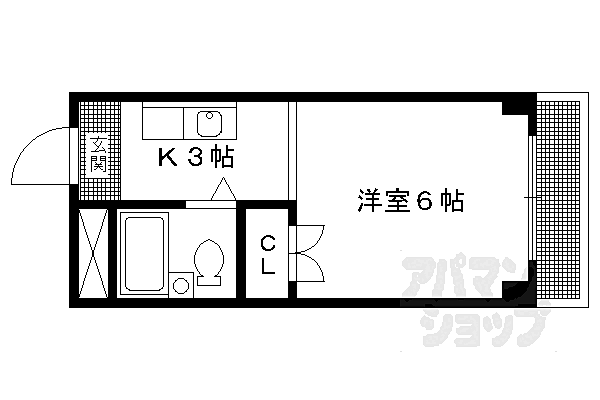 ドミール大鷺 202｜京都府京都市左京区岩倉大鷺町(賃貸マンション1K・2階・16.00㎡)の写真 その2