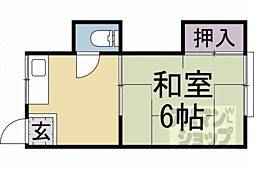 里ノ荘 1Kの間取図画像