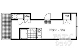 ラカサカンタール 2階ワンルームの間取り