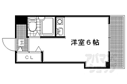 コーポ出町柳 ワンルームの間取図画像