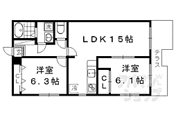 サクシード宝ヶ池 2LDKの間取図画像