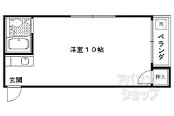 コーポ北白川 ワンルームの間取図画像