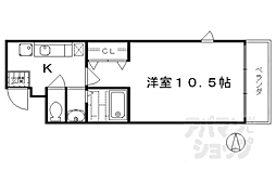 京阪本線 清水五条駅 徒歩3分の賃貸マンション 2階1Kの間取り