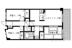 グランドメゾン修学院1番館 3LDKの間取図画像