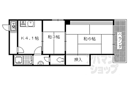 北園ハイツ 2Kの間取図画像