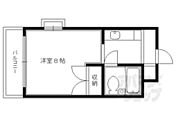 リバティーハウス 1Kの間取図画像