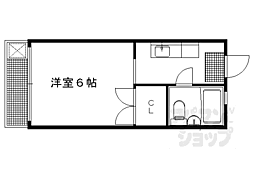 ハイツ比叡 1Kの間取図画像