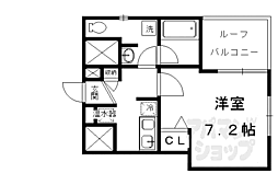 大晋メゾネ下鴨本通り 1Kの間取図画像