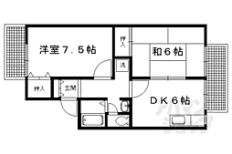 ナトゥーラ西賀茂 2DKの間取図画像