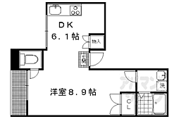 ARIA北白川 1DKの間取図画像