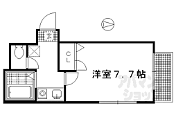 ラフイネ一乗寺 1Kの間取図画像