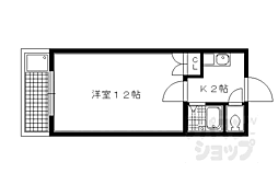 大嶋No.13ロイヤルコーポ大同新館 1Kの間取図画像