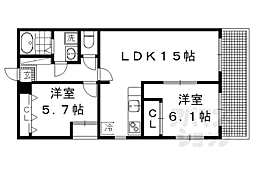 サクシード宝ヶ池 2LDKの間取図画像