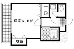 聖護院谷口マンション ワンルームの間取図画像