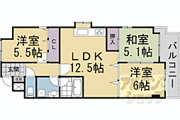 フロイデン北大路 3LDKの間取図画像